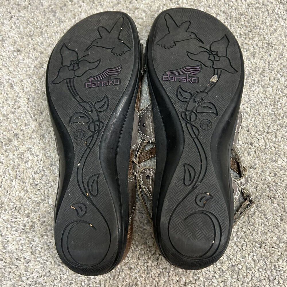 Dansko Jovie Sandals Women's 10.5-11 US 41 EUR Brown‎ Metallic Slingback Flats - Picture 5 of 6